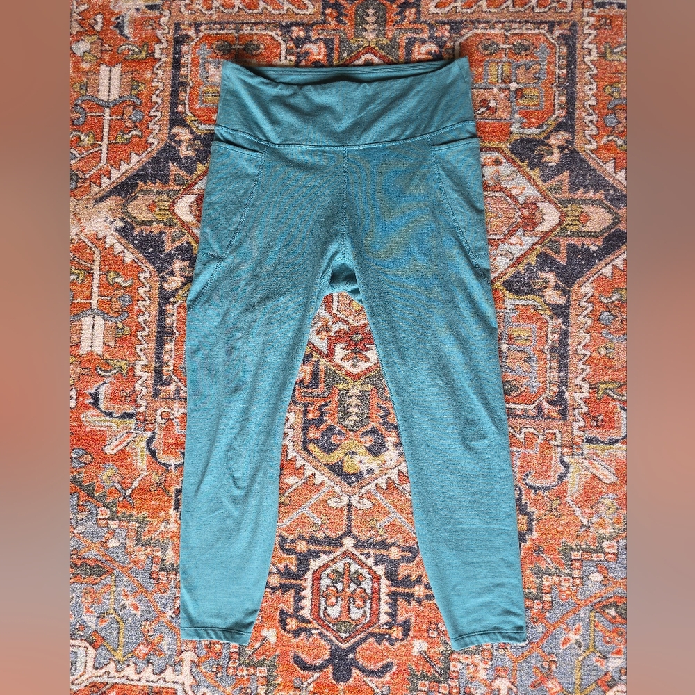 JoyLab Women's 7/8 Length High Rise Spruce Teal Leggings Joy Lab Size XL